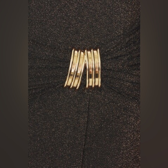 ELLIATT Indira Gown in Black & Gold Size S NWT - Picture 4 of 7